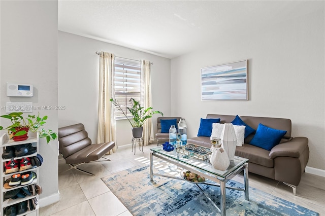 10468 W 33rd Ln, Hialeah, FL 33018 - living room featuring baseboards and light tile patterned floors