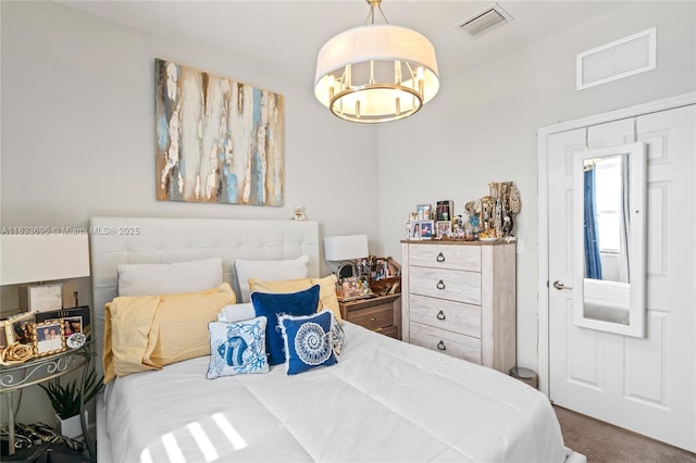 10468 W 33rd Ln, Hialeah, FL 33018 - carpeted bedroom featuring a chandelier