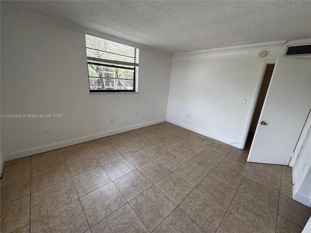 10875 SW 112th Ave Unit 206, Miami, FL 33176 - tiled empty room with a textured ceiling, ornamental molding, and a smoke detector