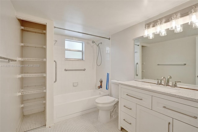 303 Gardens Dr Unit 203, Pompano Beach, FL 33069 - bathroom with vanity, bathtub / shower combination, and tile patterned floors