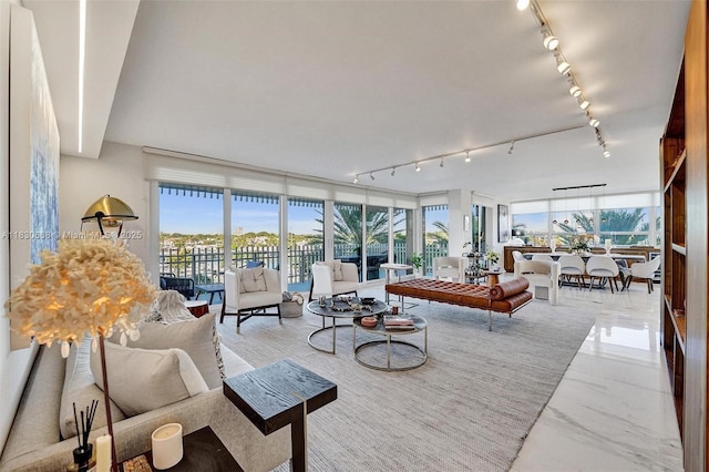2 Grove Isle Dr Unit B410, Miami, FL 33133 - living room with rail lighting, plenty of natural light, and floor to ceiling windows