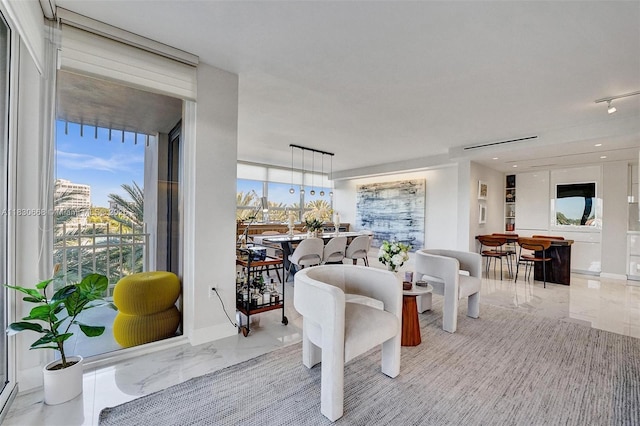 2 Grove Isle Dr Unit B410, Miami, FL 33133 - living area featuring marble finish flooring