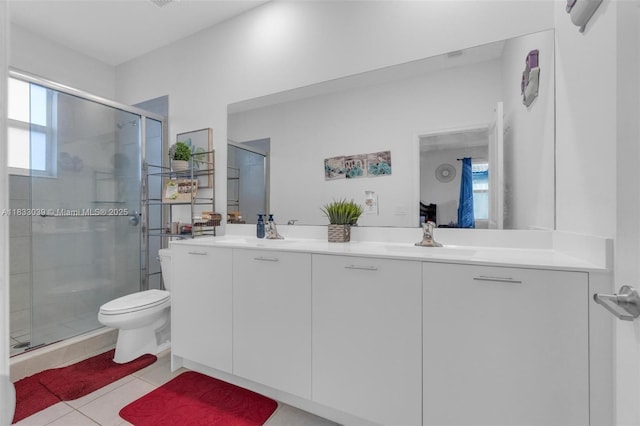 2409 NW 131st Cir, Miami, FL 33167 - full bath with double vanity, a stall shower, and tile patterned flooring