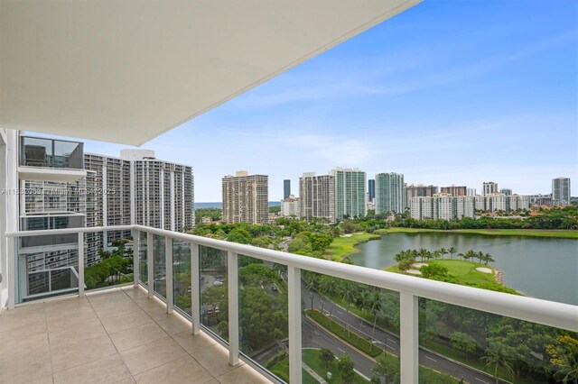 3675 N Country Club Dr Unit 1705, Aventura, FL 33180 - balcony featuring a water view and a view of city