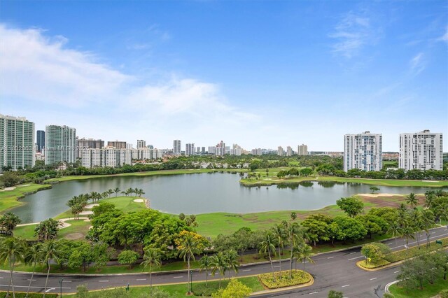 3675 N Country Club Dr Unit 1705, Aventura, FL 33180 - water view featuring skyline and a local golf course