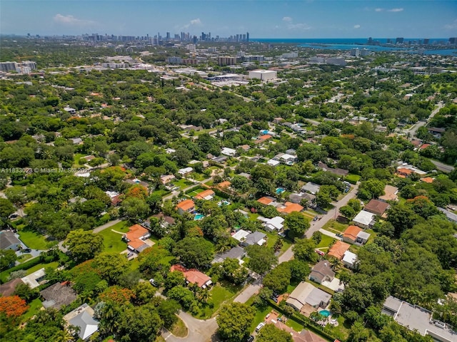 1003 NE 115th St, Biscayne Park, FL 33161 - aerial view of property and surrounding area featuring city skyline