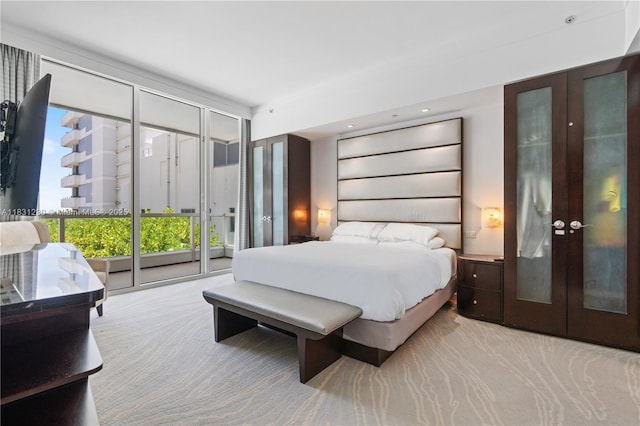 4391 Collins Ave Unit 623, Miami Beach, FL 33140 - bedroom featuring access to outside, french doors, and carpet