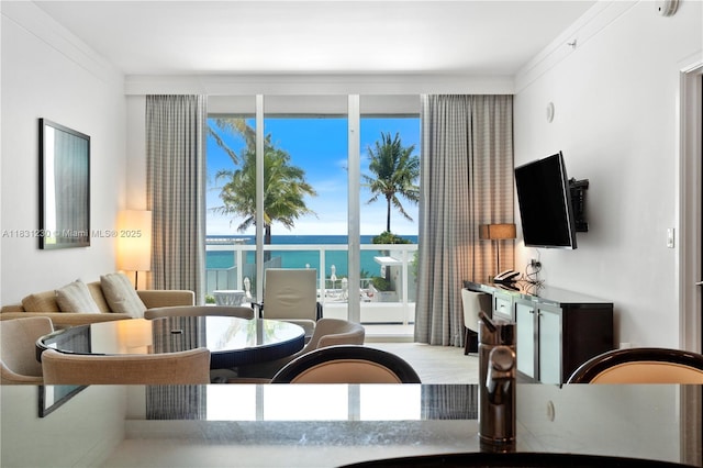 4391 Collins Ave Unit 623, Miami Beach, FL 33140 - living room featuring ornamental molding