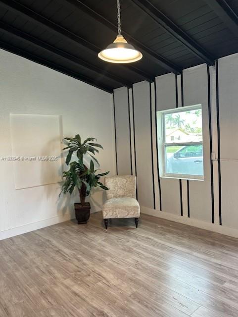 22020 SW 115th Ct, Miami, FL 33170 - sitting room featuring light wood-type flooring and wood ceiling