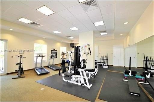 9021 SW 94th St Unit 606, Miami, FL 33176 - gym with plenty of natural light and a paneled ceiling