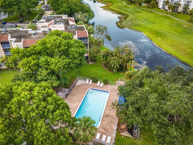 9460 Live Oak Pl Unit 407, Davie, FL 33324 - drone / aerial view of a nearby body of water and a golf course