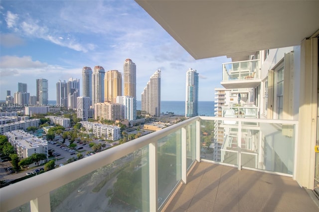 230 174th St Unit 2207, Sunny Isles Beach, FL 33160 - balcony with a skyline view and a water view