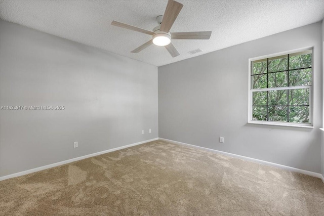 5366 214th Ct S, Boca Raton, FL 33486 - empty room featuring carpet flooring, ceiling fan, and a textured ceiling