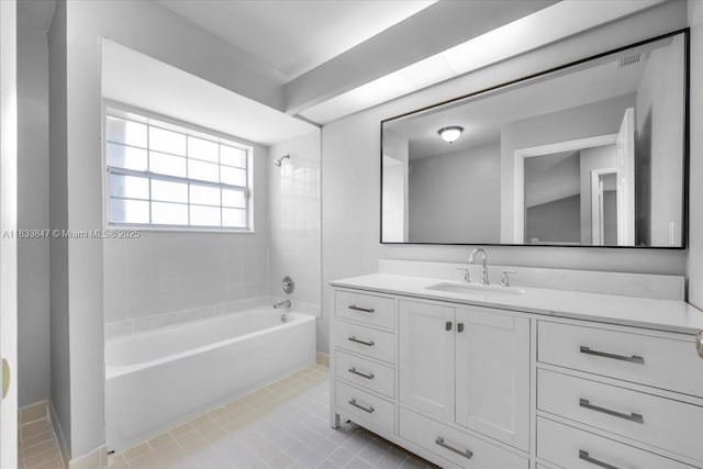 5366 214th Ct S, Boca Raton, FL 33486 - bathroom featuring vanity, washtub / shower combination, and tile patterned flooring