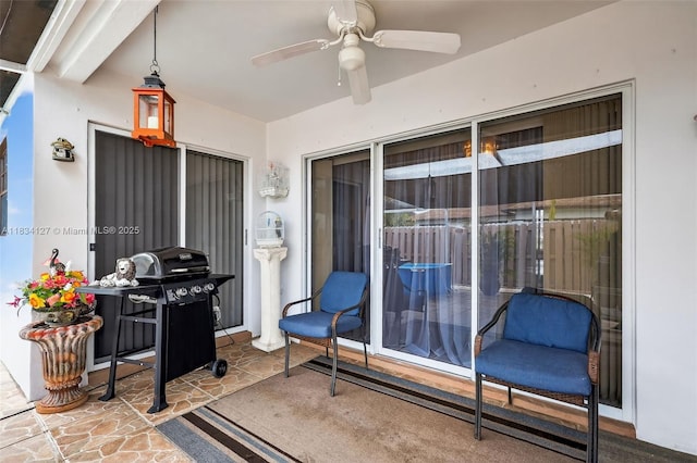 14355 SW 158th St, Miami, FL 33177 - view of patio with ceiling fan and area for grilling
