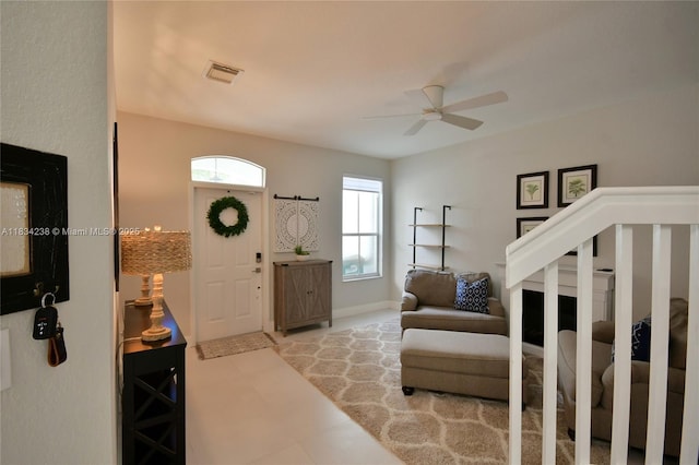 6293 SW 165th Ave, Miami, FL 33193 - foyer with a ceiling fan and tile patterned floors