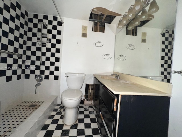 1555 W 44th Pl Unit 103, Hialeah, FL 33012 - full bathroom with a tile shower, vanity, and tile patterned floors