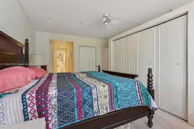 4350 Hillcrest Dr Unit 303, Hollywood, FL 33021 - carpeted bedroom featuring a ceiling fan and a textured ceiling