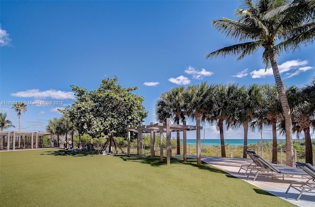 6899 Collins Ave Unit 2004, Miami Beach, FL 33141 - view of community featuring a pergola and a water view