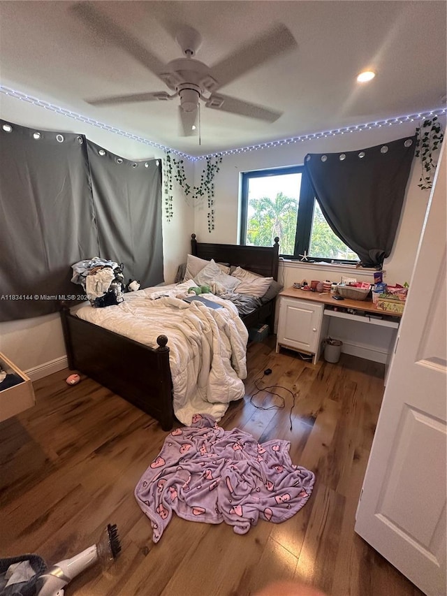 5900 NE 21st Ln, Fort Lauderdale, FL 33308 - bedroom featuring wood finished floors and ceiling fan