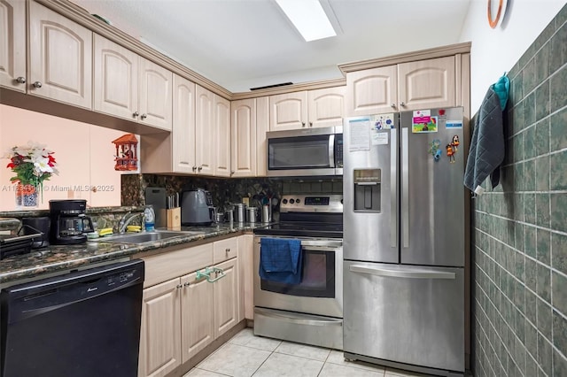 9723 Hammocks Blvd Unit 102, Miami, FL 33196 - kitchen with appliances with stainless steel finishes, light tile patterned floors, and tasteful backsplash
