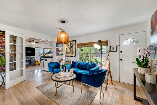 7997 SW 98th Ter, Miami, FL 33156 - living area featuring ceiling fan and light wood-type flooring