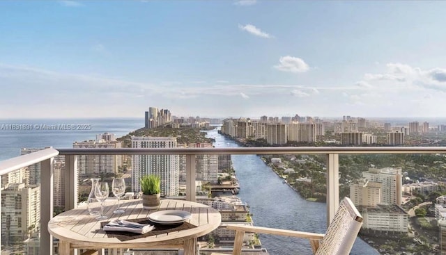 4010 S Ocean Dr Unit R1406, Hollywood, FL 33019 - balcony with a water view and a city view