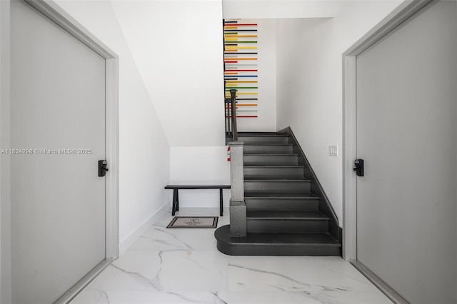 403 SW 12th Ave, Miami, FL 33130 - staircase with marble finish floors and baseboards