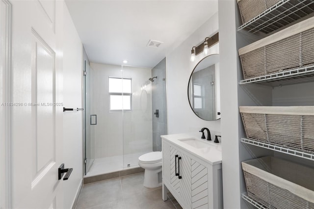 403 SW 12th Ave, Miami, FL 33130 - bathroom with a stall shower, vanity, and tile patterned floors