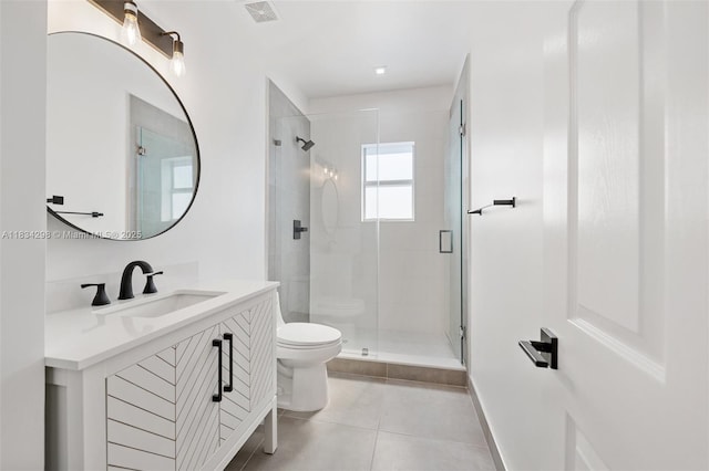 403 SW 12th Ave, Miami, FL 33130 - bathroom with a shower stall, vanity, and tile patterned floors