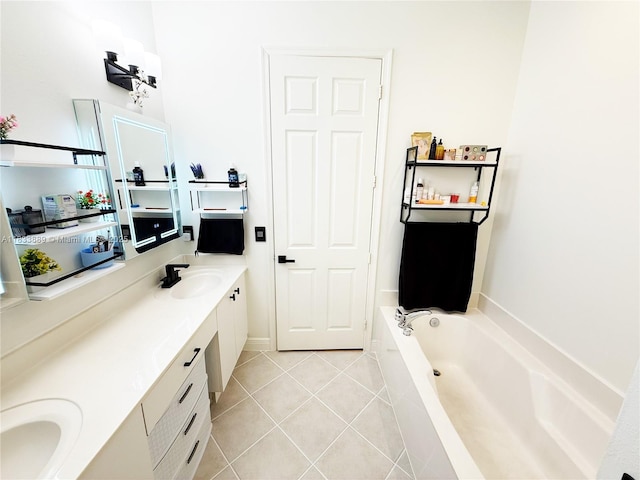 153 Apalachee Ln, Jupiter, FL 33458 - full bath with tile patterned floors, double vanity, and a bath
