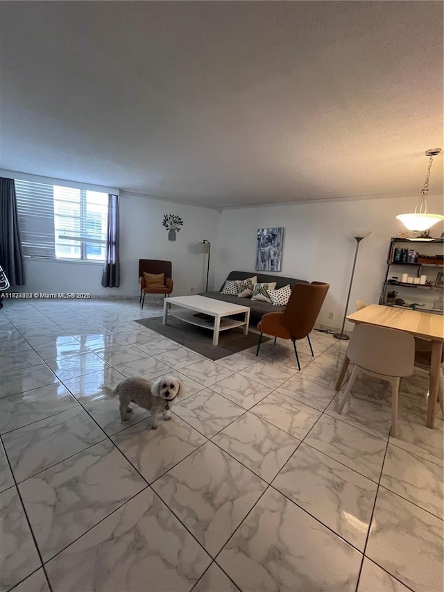 1913 S Ocean Dr Unit 302, Hallandale Beach, FL 33009 - living area with light marble finish flooring