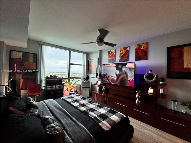 2641 N Flamingo Rd Unit 1203N, Sunrise, FL 33323 - bedroom with wood finished floors and ceiling fan