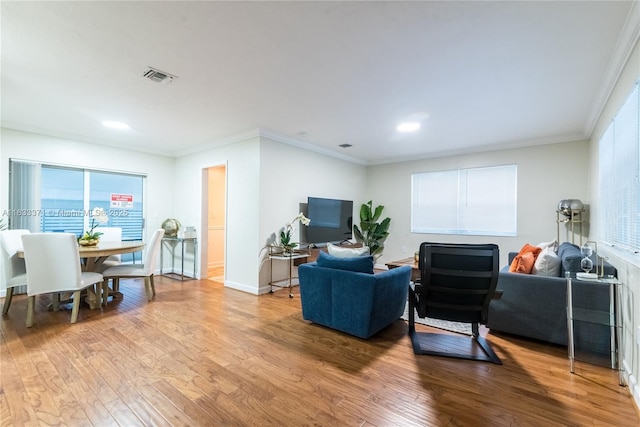2270 Havana Dr, Miramar, FL 33023 - living room with wood finished floors, recessed lighting, and crown molding