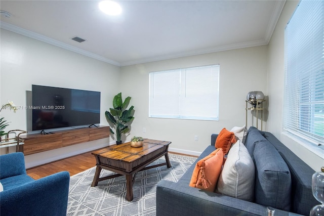 2270 Havana Dr, Miramar, FL 33023 - living area featuring crown molding and wood finished floors