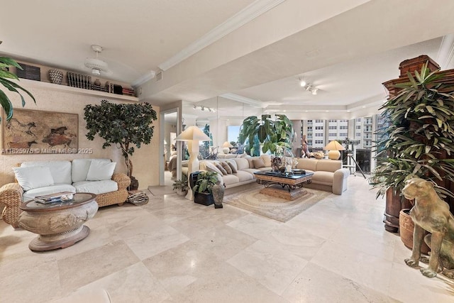 3200 N Ocean Blvd Unit 405, Fort Lauderdale, FL 33308 - living room featuring crown molding