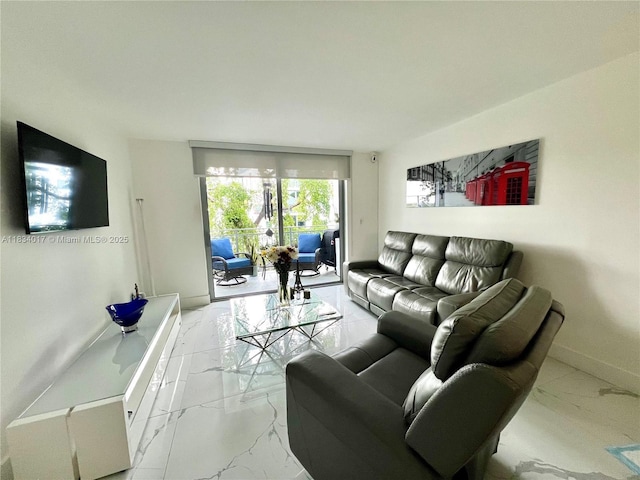 680 NE 64th St Unit A501, Miami, FL 33138 - living room featuring marble finish floors