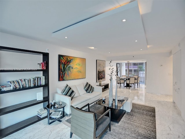 1627 Brickell Ave Unit 605, Miami, FL 33129 - living area featuring marble tiled flooring and recessed lighting