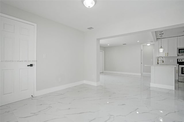 1610 S 29th Ave, Hollywood, FL 33020 - unfurnished living room with light marble finish floors