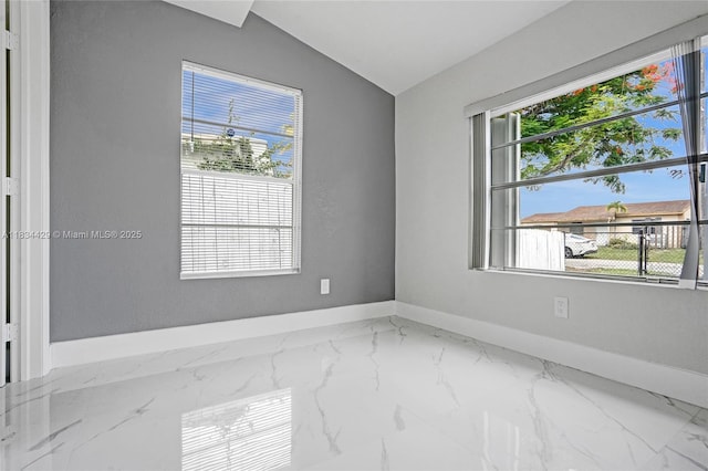 1610 S 29th Ave, Hollywood, FL 33020 - unfurnished room with marble finish flooring and lofted ceiling