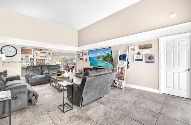 5820 Australian Pine Dr, Tamarac, FL 33319 - living area with high vaulted ceiling and baseboards