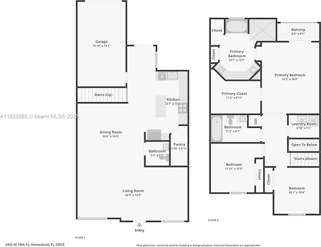 2456 SE 19th Ct, Homestead, FL 33035 - view of floor plan / room layout