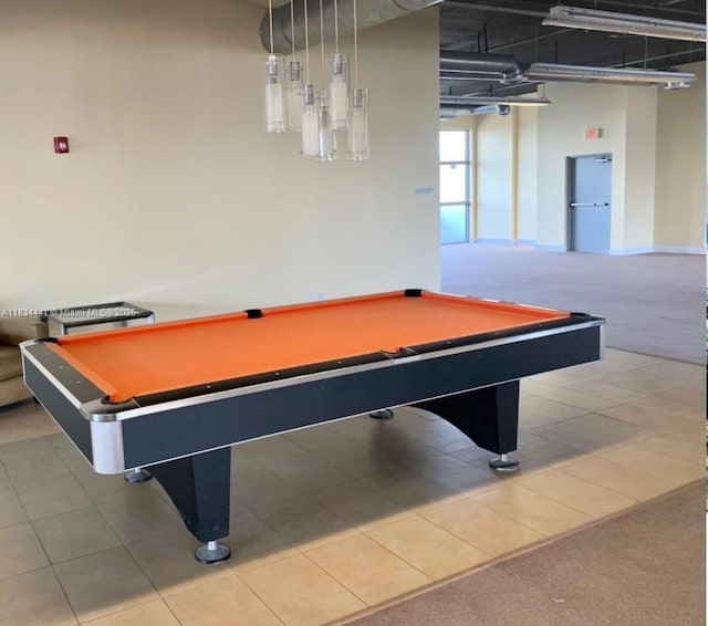 36 NW 6th Ave Unit 906, Miami, FL 33128 - playroom featuring pool table, carpet, and tile patterned flooring