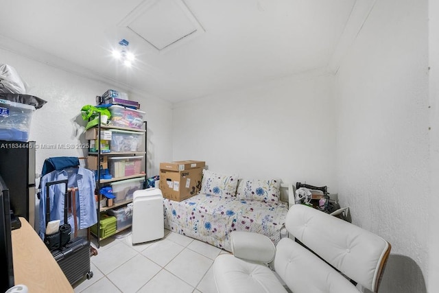 985 SW 147th Ct, Miami, FL 33194 - bedroom featuring attic access, tile patterned flooring, and ornamental molding