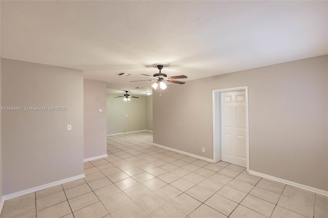 4423 Lake Ave, West Palm Beach, FL 33405 - empty room with ceiling fan and light tile patterned floors
