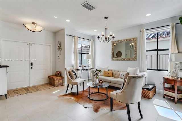9932 NW 10th St, Miami, FL 33172 - living room with a chandelier and recessed lighting
