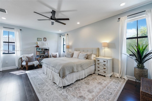 9932 NW 10th St, Miami, FL 33172 - bedroom featuring recessed lighting, wood finished floors, and ceiling fan