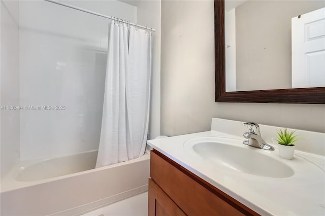 9932 NW 10th St, Miami, FL 33172 - full bathroom with vanity and shower / bathtub combination with curtain