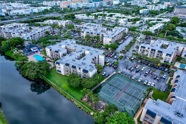 7745 SW 86th St Unit D-222, Miami, FL 33143 - aerial view of property and surrounding area featuring a large body of water and nearby urban area