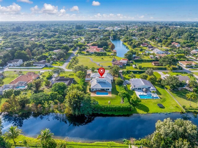16701 SW 49th St, Southwest Ranches, FL 33331 - aerial view of residential area with a large body of water
